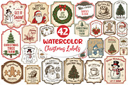 Vintage Christmas Labels Sublimation, an Illustration by Dream Creation (Thumbnail 1 of 8)
