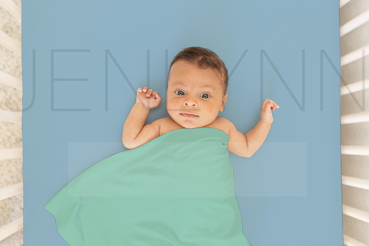 Jersey Blanket + crib sheet mockup, a Product Mockup by JENLYNN Stock Shop (Photo 3 of 5)