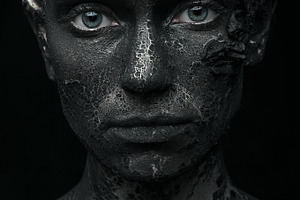 Woman in the clay body art