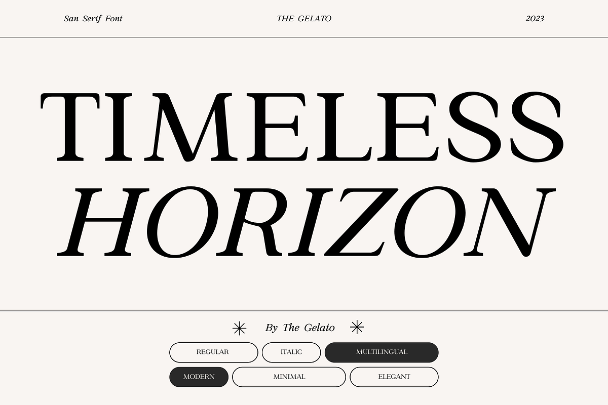 Timeless Horizon: Modern Serif, a Serif Font by The Gelato Type (Photo 1 of 15)