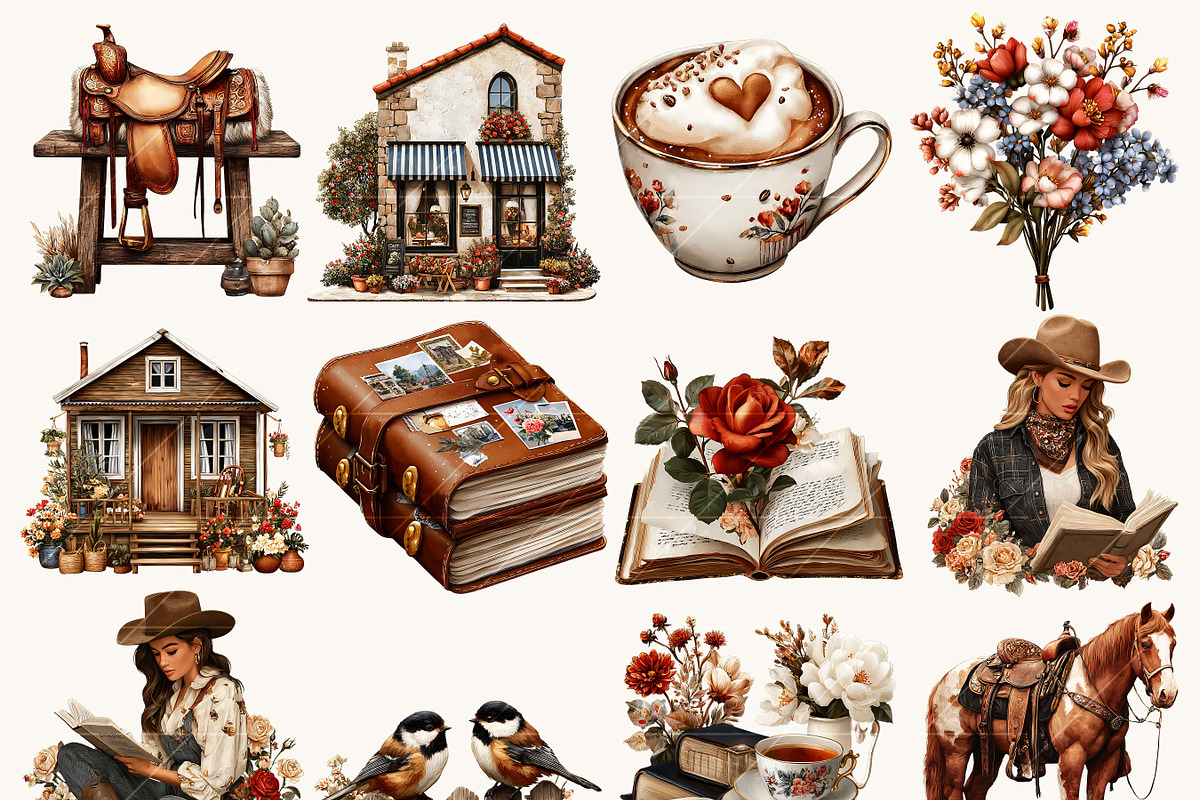 Modern Western Clipart Bundle, a Person Illustration by BusyDaydesign (Photo 2 of 9)