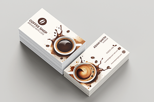 Minimalist Café Business Card Design, a Business Card Template by microtasker