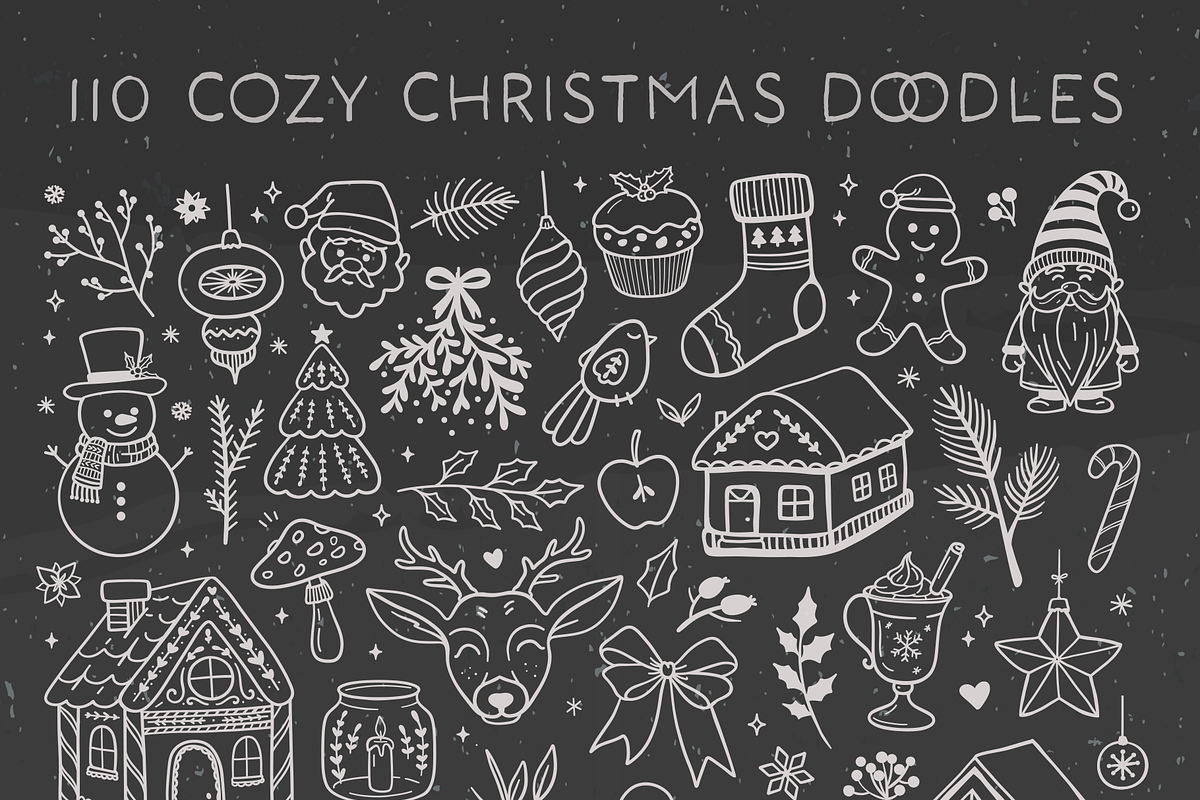 Hand drawn Christmas, vector doodles, a Seasonal Illustration by harmonia_green_art (Photo 3 of 9)