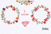 Wild flowers watercolor clip art, an Illustration by SandraGraphicDesign (Thumbnail 5 of 7)