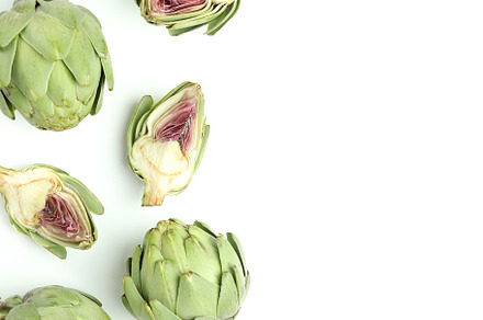 Concept of healthy food with artichoke, space for text, a Food & Drink Photo by AtlasStudio