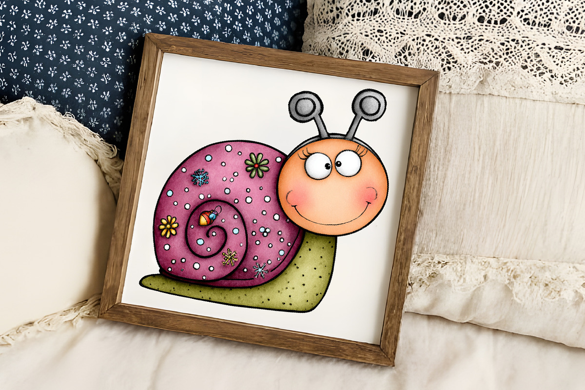 Christmas Cartoon Snail Clipart, an Illustration by RobertsArt (Photo 7 of 7)