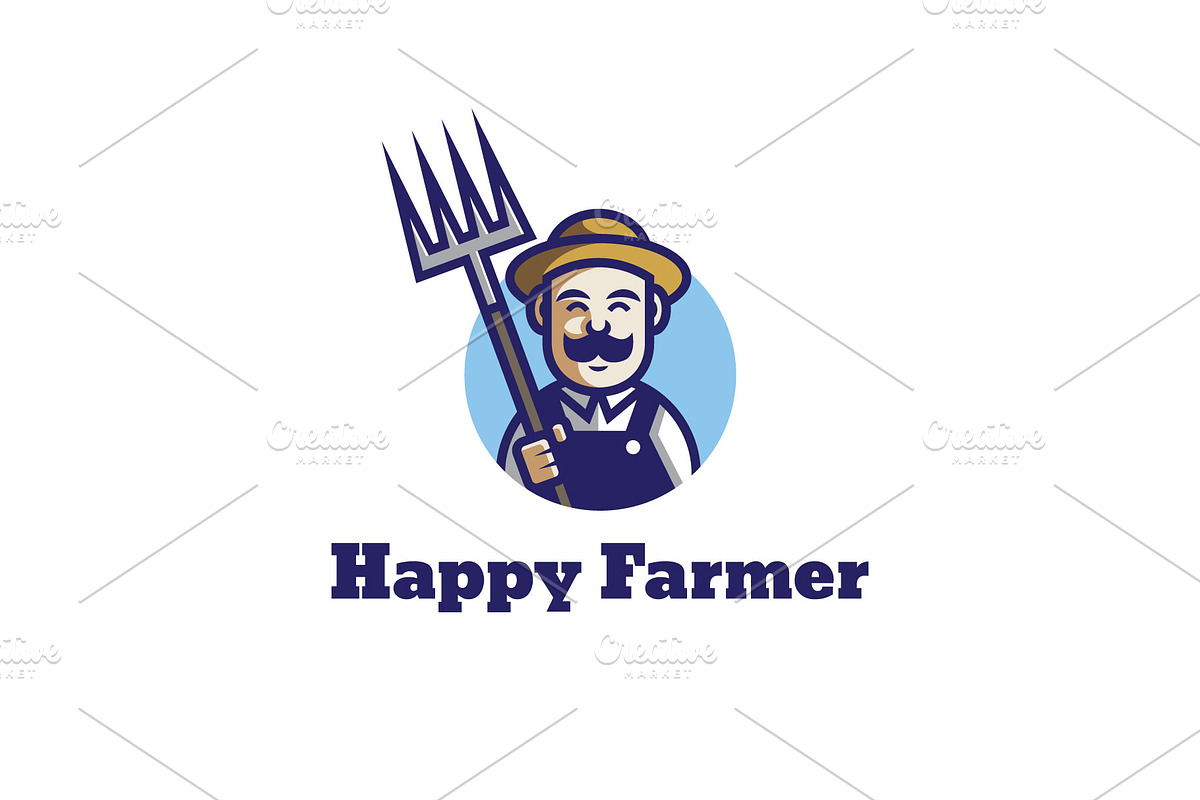 Happy Farmer - Cartoon Mascot Logo, a Branding & Logo Template by ashenterprise (Photo 1 of 3)