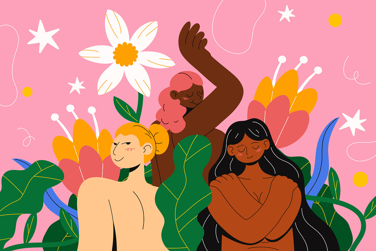 Pink Body Positivity Illustration, a Healthcare Illustration by graphicook