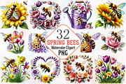 Spring bees clipart, an Illustration by RobertsArt (Thumbnail 1 of 7)