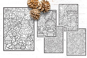 Merry Christmas Coloring Pages A4, a Texture Illustration by RabbitAndPencil (Thumbnail 4 of 6)