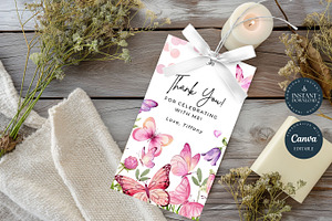 Butterflies Thank You Tag, an Invitation Template by Tracia Creative