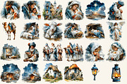 Watercolor Nativity Clipart, an Illustration by DreamCafeArt (Thumbnail 2 of 6)