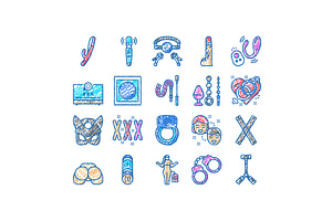 Sex Toy And Sexy Accessories Icons, an Object Illustration by pikepicture