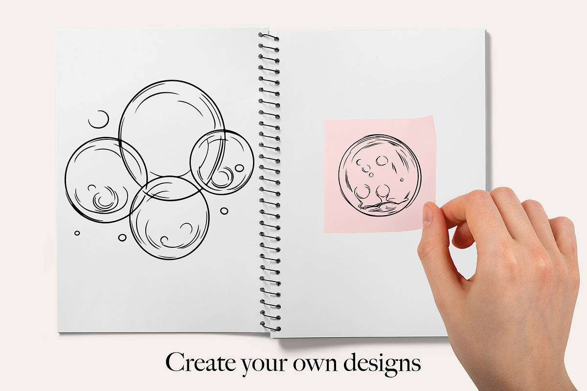 50 Bubble Procreate Stamps Brushes, a Brush Add-On by Procreate Sale (Photo 3 of 6)