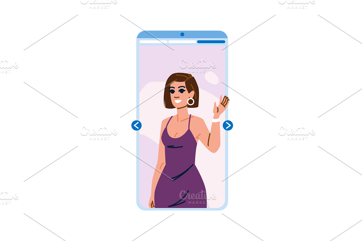 Woman waving on video call using a, a Technology Illustration by pikepicture