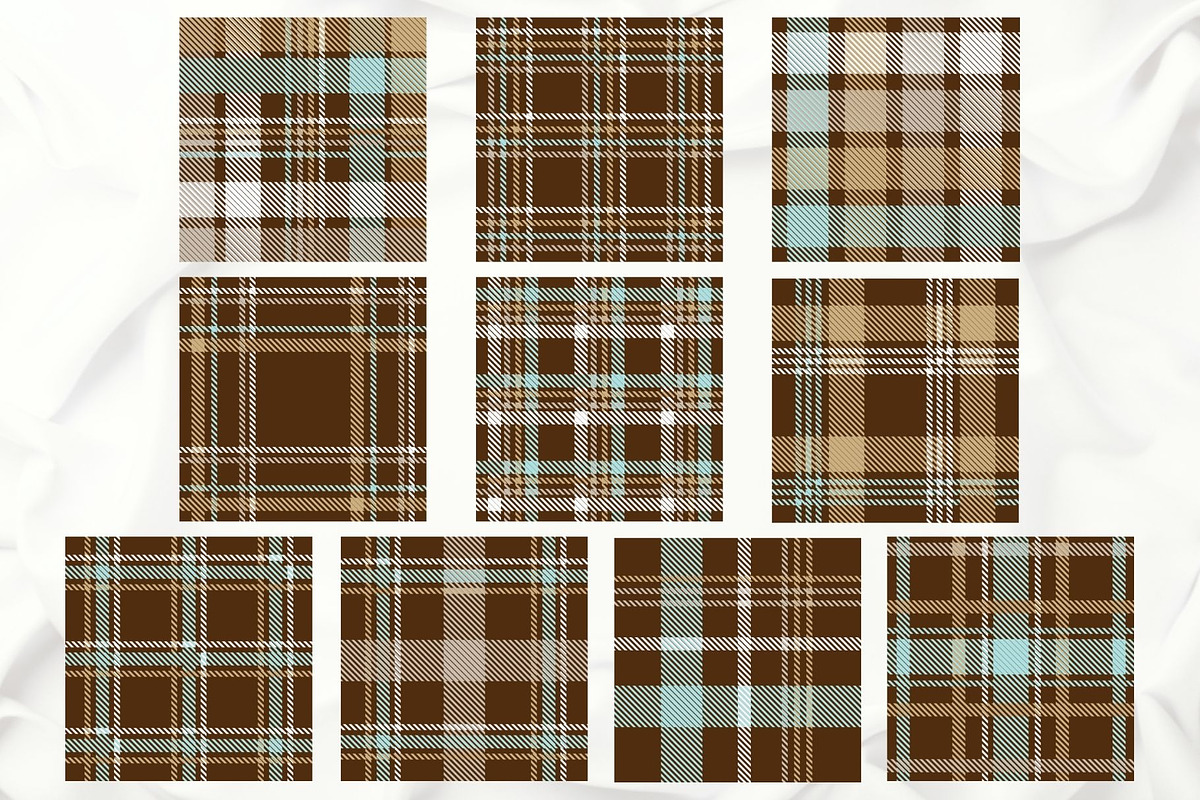 Rich brown and light blue tartan, a Pattern Graphic by wind mill (Photo 2 of 2)