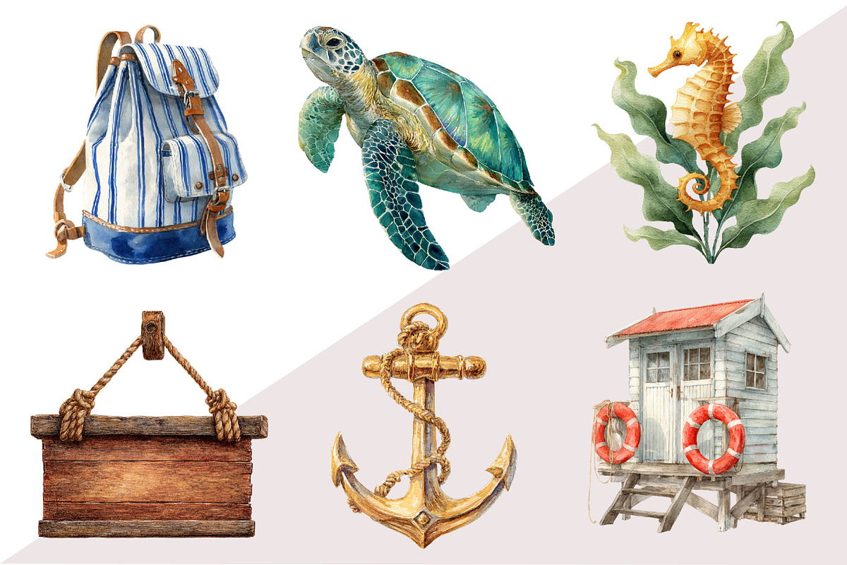 Watercolor Summer Ancho Clipart, an Illustration by Design Market (Photo 3 of 3)