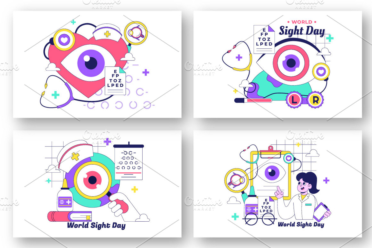 10 World Sight Day Illustration, a Healthcare Illustration by denayunebgt (Photo 2 of 4)