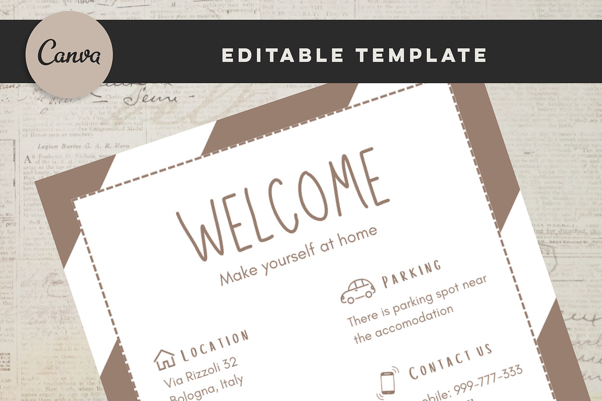 Welcome sign for Airbnb hosts, a Poster Template by Design House (Photo 10 of 15)