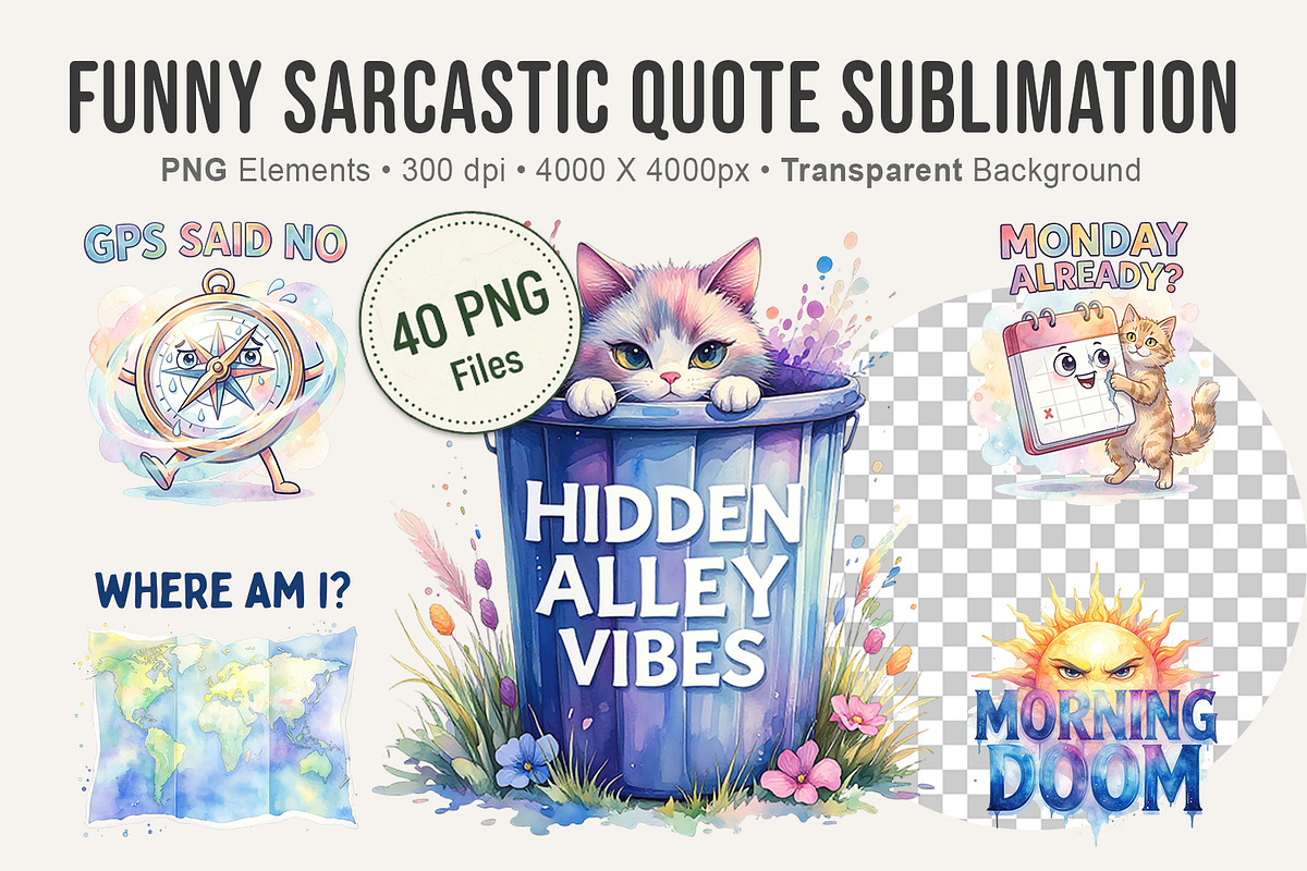 Funny Sarcastic Quote Sublimation, an Illustration by Artnoy (Photo 1 of 8)