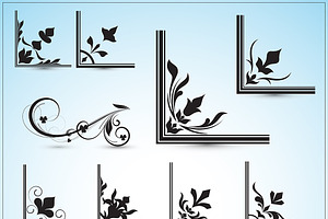 Corner Floral Designs Vectors