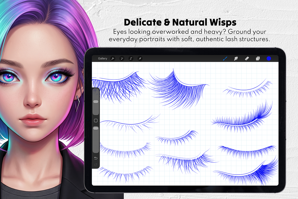 Eyelash Stamp Brushes Set, a Brush Add-On by Selentaori Studio (Photo 8 of 11)