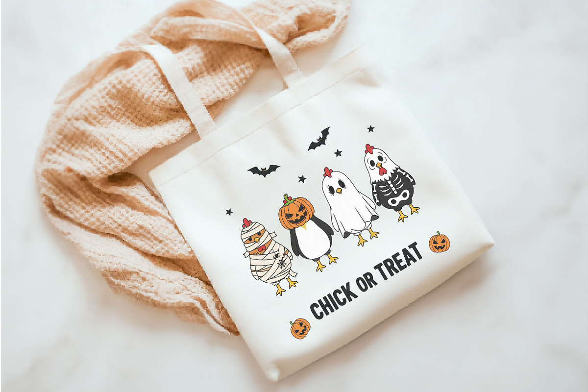 Chick Or Treat Png, Spooky Chicken, an Illustration by Watercolor design (Photo 3 of 3)