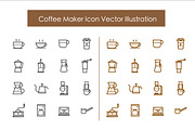 Coffee and Coffee Maker Icon, an Outline Icon by Karawan (Thumbnail 1 of 3)