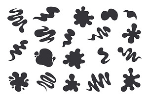 Sauces splashes silhouettes. Black, an Illustration by Valerie Bodnar