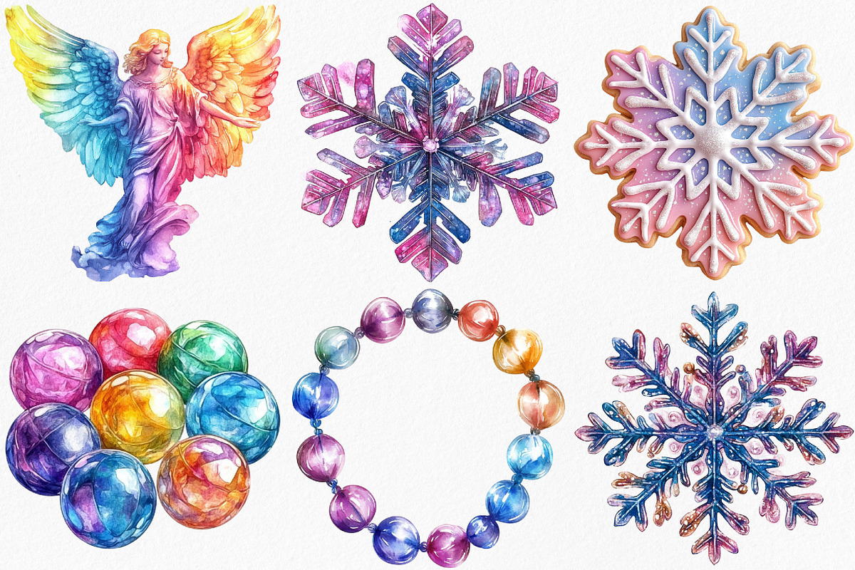 Watercolor Christmas Clipart Bundle, an Illustration by Canvas Craft (Photo 2 of 7)