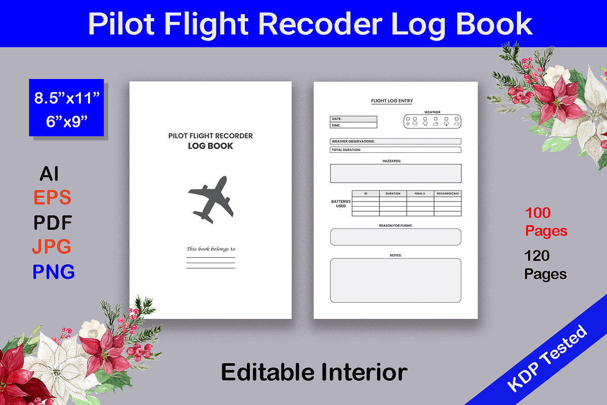 Flight Record Book For Pilot, a Graphic by Hitubrand (Photo 2 of 3)
