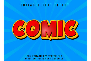 Comic Vector 3d Editable Text