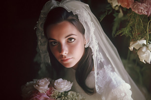 Retro Vintage Bride Veil Roses, an Arts & Entertainment Photo by k.tay