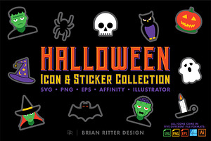 Halloween Icon & Sticker Collection