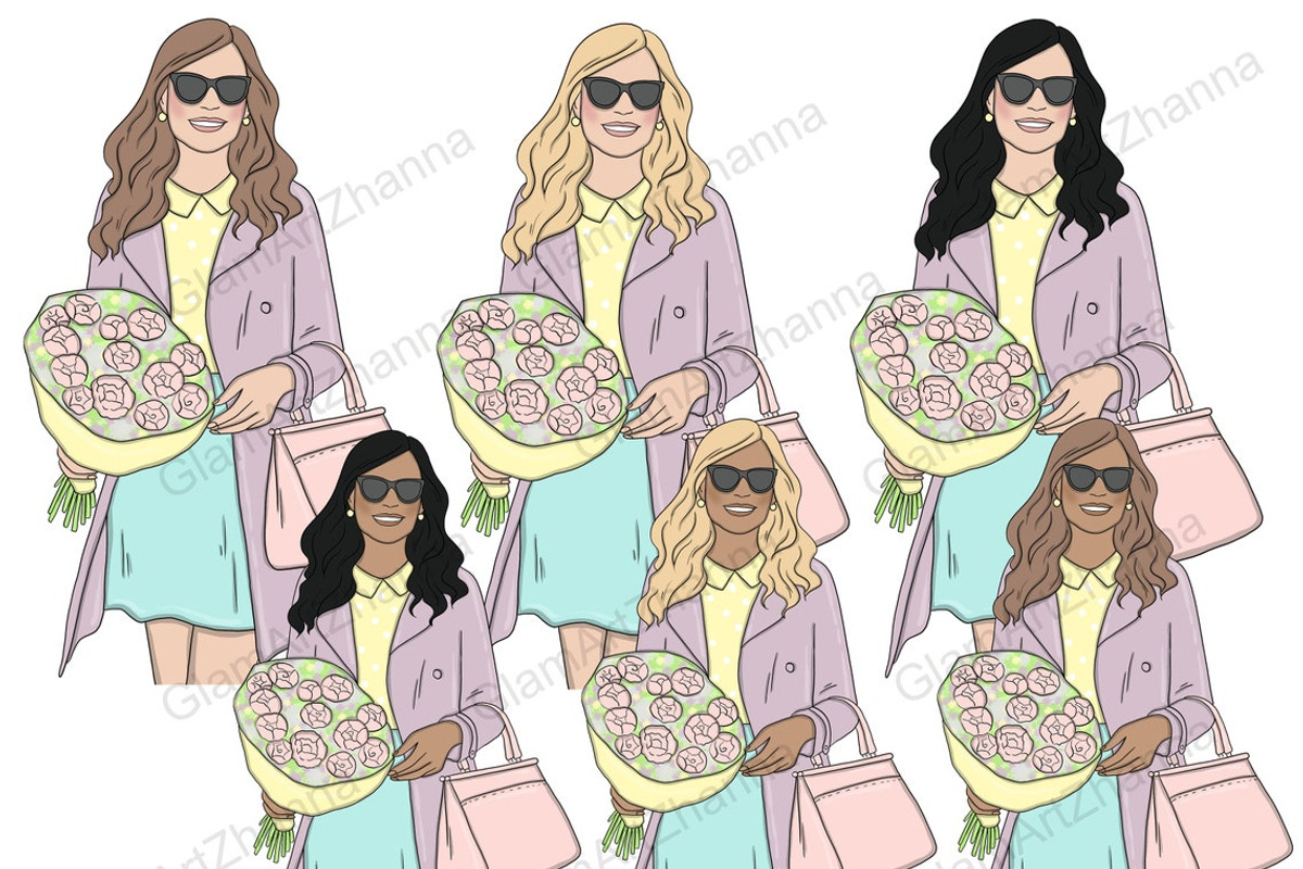 Spring Girls Clipart, a Person Illustration by GlamArtZhanna (Photo 3 of 4)