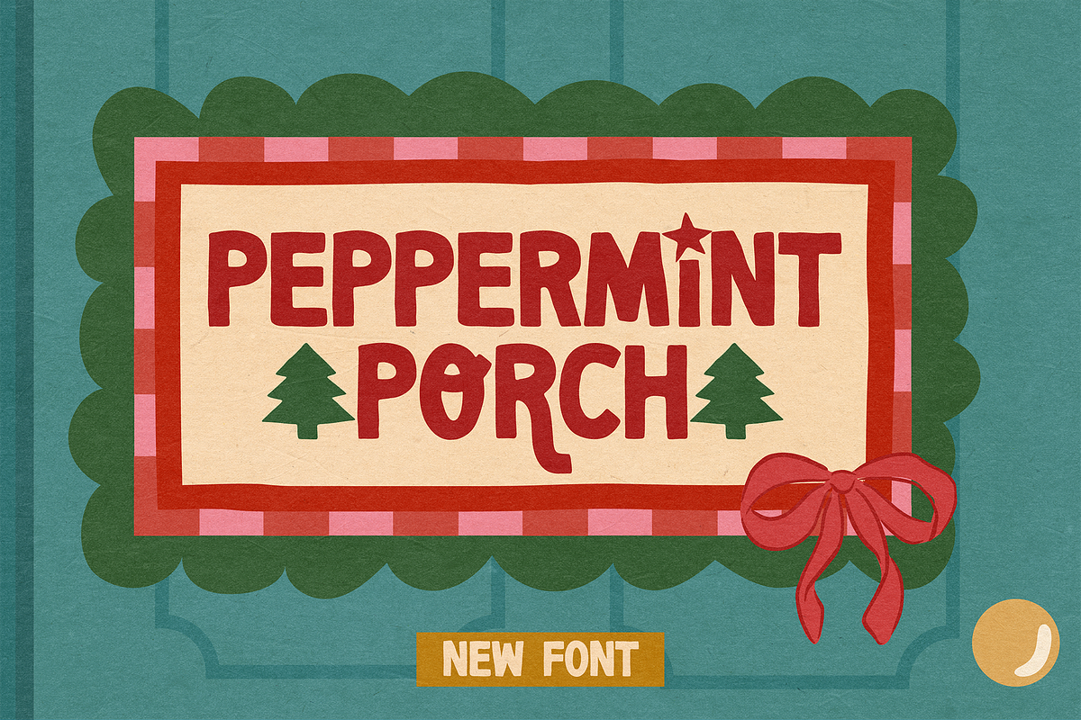 PEPPERMINT PORCH | FESTIVE FONT, a Font by Maria Feliz Fonts (Photo 1 of 9)