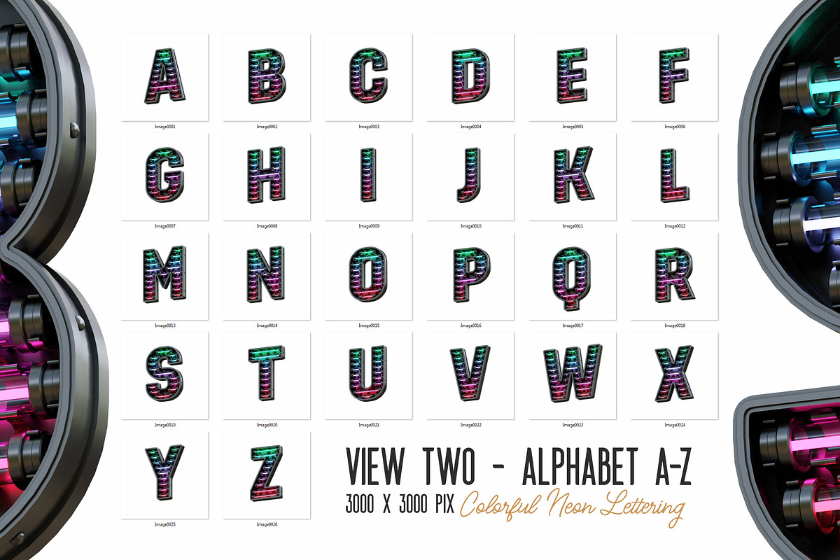 Colorful Neon 3D Lettering, a Graphic by TVartworks (Photo 10 of 13)