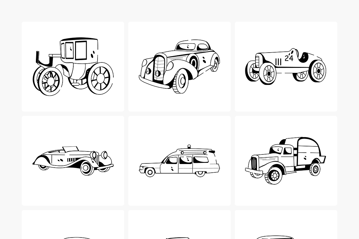 Animated Antique Car Vectors, a Duotone Icon by Prosymbols (Photo 12 of 14)