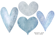 Blue Watercolor Hearts Clipart, a Graphic by Murphy & Frank (Thumbnail 3 of 7)