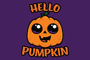 Cute Halloween Hello Pumpkin, a Seasonal Illustration by Schwegel Illustration (Thumbnail 1 of 2)