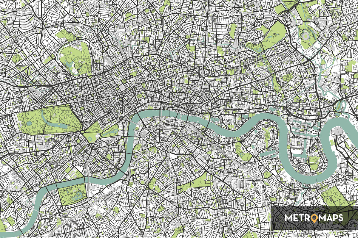 London Map – Regular, an Illustration by MetroMaps (Photo 3 of 3)