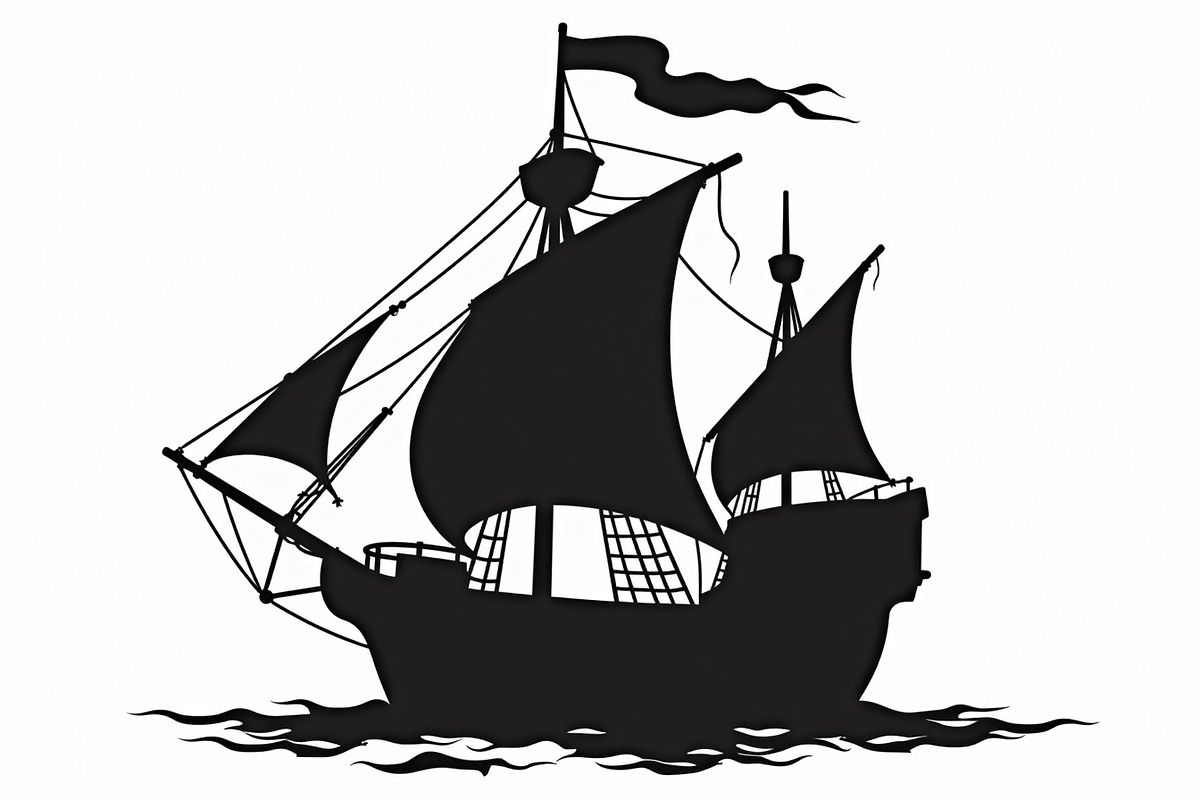 Pirate Ship Silhouette Bundle, an Illustration by jahid234 (Photo 3 of 9)
