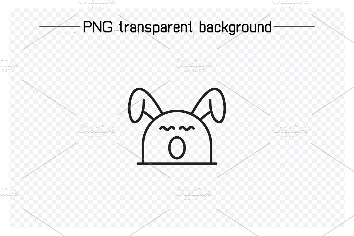 Yawning and Amazed Rabbit Emojis Set, an Outline Icon by Designfour (Photo 4 of 7)