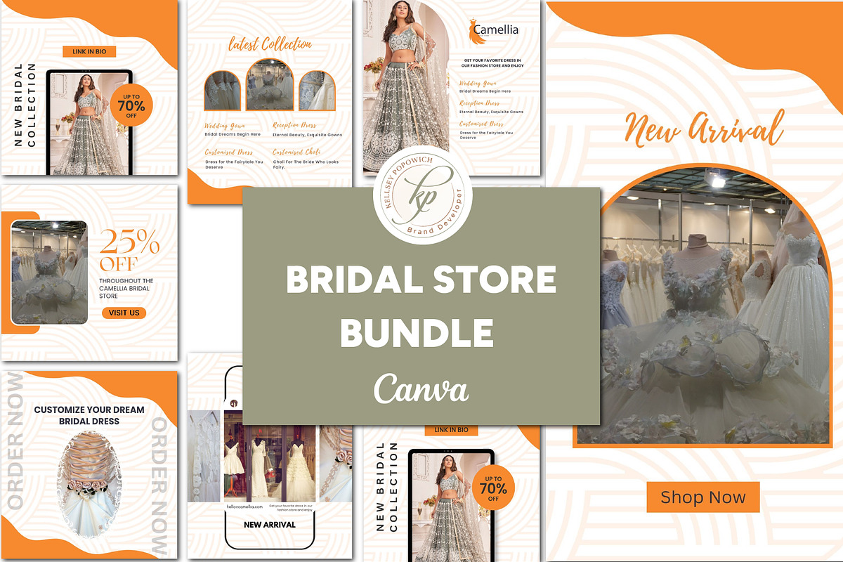 Bridal Store Canva Template Bundle, a Social Media Template by Branding by Kellsey (Photo 1 of 6)