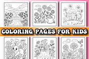 Wild Flowers Coloring Pages for Kids, a Decorative Illustration by Design Home (Thumbnail 3 of 4)