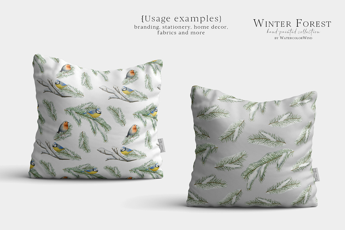 Watercolor Winter Forest Clipart, an Illustration by Ksenia Shmakova (Photo 5 of 11)