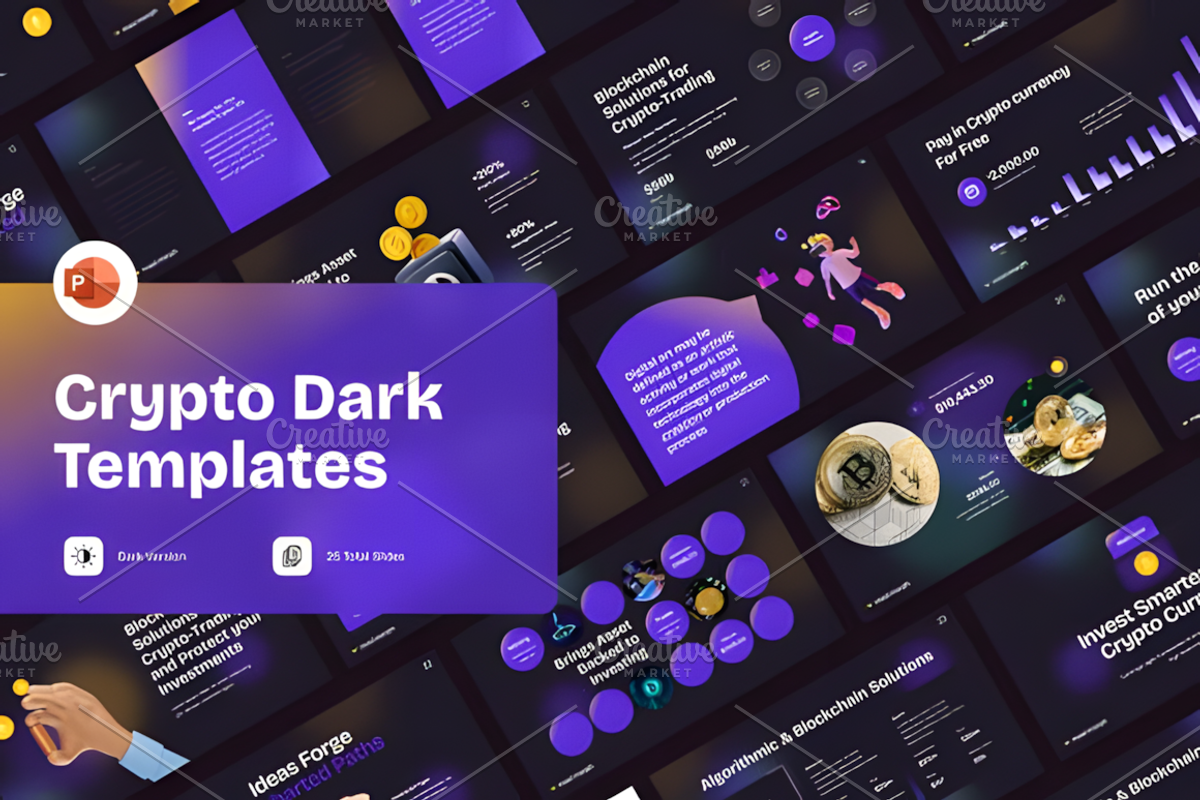 Crypto Dark PowerPoint Template, a Presentation Template by Ink Gallery (Photo 1 of 3)