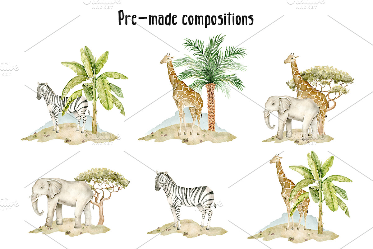 Jungles watercolor clip art, an Animal Illustration by Eves_Aquadreams (Photo 5 of 12)