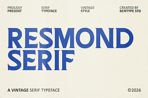 Resmond Serif - Vintage Serif Font