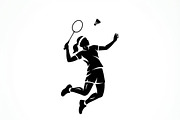 60 Badminton Player Smash Silhouette, a Person Illustration by Amazin_art (Thumbnail 3 of 42)